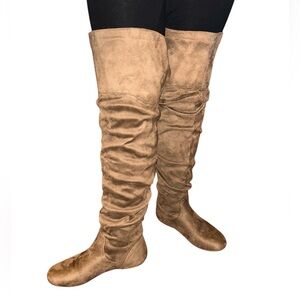 Over-the-Knee Boots - Suede Feel - LIKE NEW